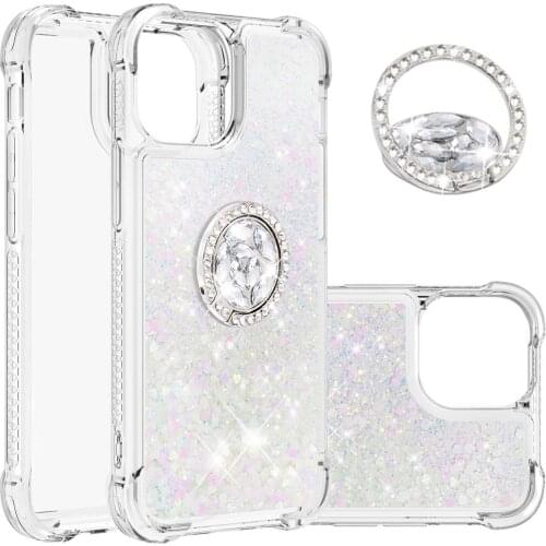 Cute Liquid Dynamic Quicksand Glitter Case for Google Pixel 3a 3 XL Shockproof Phone Cover for Pixel 3 3a XL Finger Ring Funda
