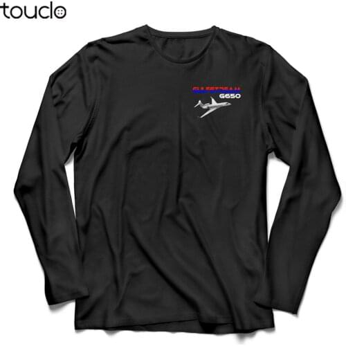 Gulfstream Aircraft Aviation Long Sleeve Black T-Shirt Size S-3Xl