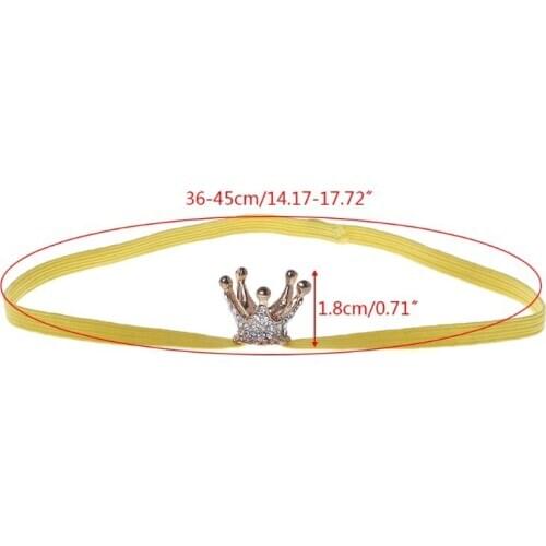 Baby Crown Headband Elastic Hair Band Rhinestone Glittering Fashion Cute Girls Newborn Photography Birthday Party Prop Wholesale