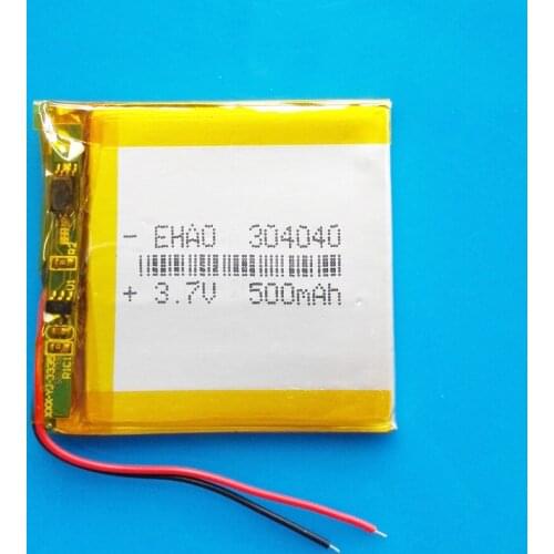 EHAO 304040 3.7V 500mAh lipo polymer lithium Rechargeable battery for MP3 GPS DVD Bluetooth Recorder headset E-book Camera