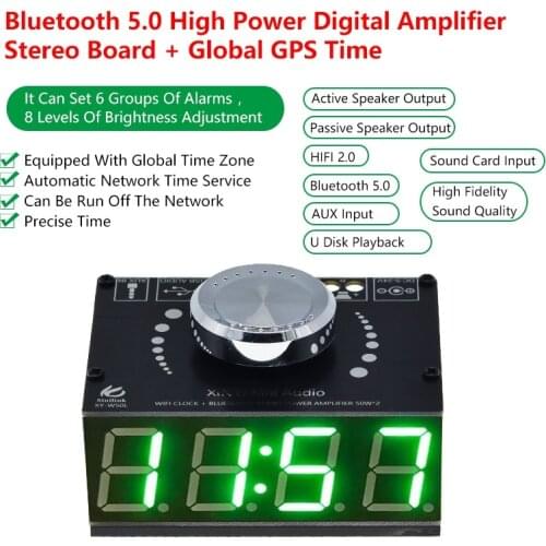 HIFI 50W*2 Stereo Bluetooth 5.0 Digital Power Amplifier Board Module With WIFI Timing Clock XY-W50L With Fashion Sense