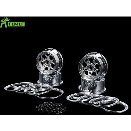 Chrome Wheel Hub with Ring Set Fit Whole Vehicle Fit for 1/5 Losi 5ive T ROFUN ROVAN LT KingmotorX2 Rc Car Games Toys Parts