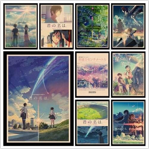Perfect JL Son of the weather, five centimetres per second, Yan Yes court, your name, movie poster, wall painting HBA76