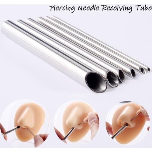 1PC Stainless Steel Piercing Needle Receiving Tube Holder Body Jewelry Piercing Receiver Holding Tool for Receive Pierce Needles