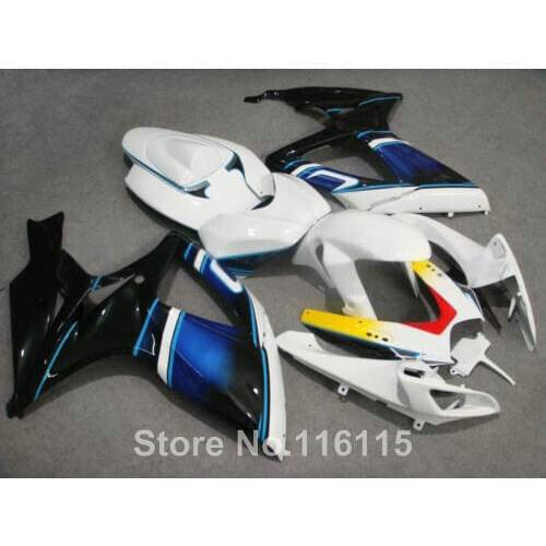 Injection mold custom fairing kit for SUZUKI GSXR 600 750 K6 K7 2006 2007 blue white black GSX-R600 GSX-R750 fairings set 06 07