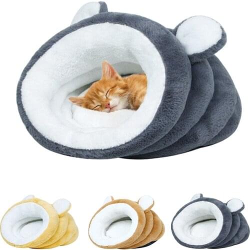 Dog Cat Bed Winter Warm Puppy Cat House Cave Plush Pet Sleeping Bag Cushion Mat Kitten Tent Nest Washable Pet Accessories