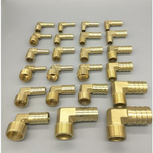 Brass Hose Barb Fitting Elbow 6mm 8mm 10mm 12mm 16mm To 1/4 1/8 1/2 3/8" BSP Male Thread Barbed Coupling Connector Joint Adapter
