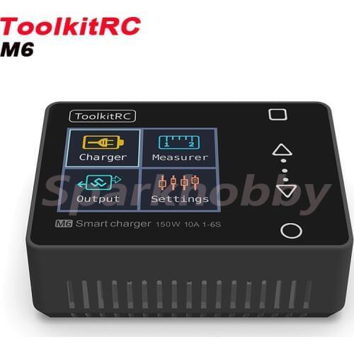 ToolkitRC M6 150W 10A Mini Pocket Model Balance Charger Output for 1-6S Cell Checker Servo Tester FPV Racing Drone Quadcopter