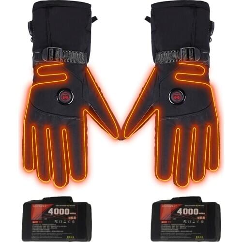 Motorcycle Gloves Heated Gloves 3 Levels Waterproof Gloves For Riding Heated Touch Screen Battery Powered Racing Riding Gloves