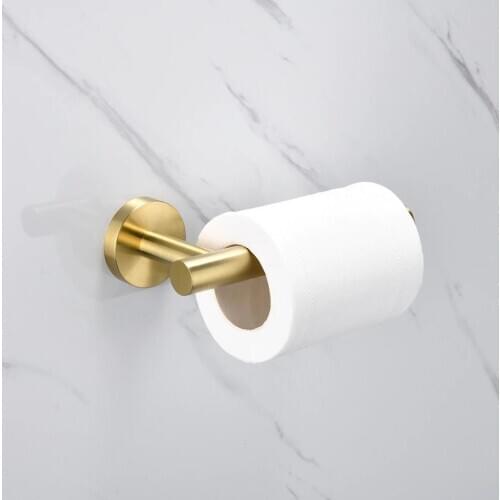 Stainless Round Bathroom Hooks Wall Mounted Hand Towel Bar Solid Paper Holder Family Accessories Kit Durable Beautiful Hotel