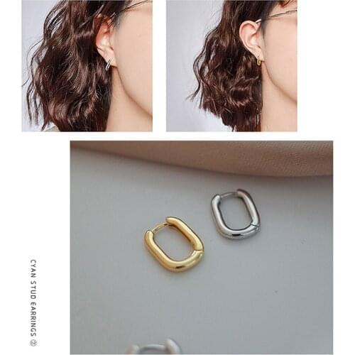 New Gold Silver Color Metal Irregular Geometric Square Stud Earrings Trendy for Women Girls party Jewellry gifts