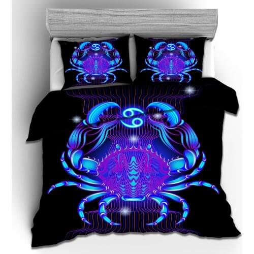 Adult Quilt Cover Printing Twelve Constellation Pattern Bedspread 3 Piece Set Of bedding King Single Double Bed Room (No Sheets