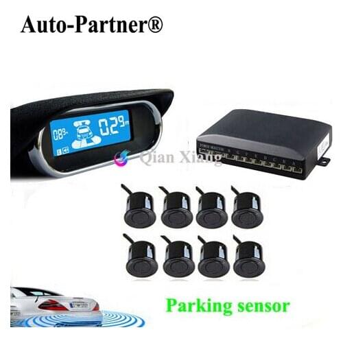 Parking Sensors 8 Rear Front View Reverse Backup Radar Kit System Electronics Accessories+LCD Display Monitor For Toyota