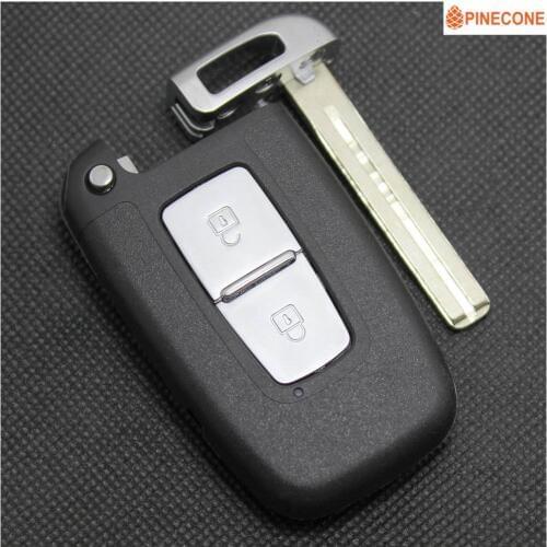 PINECONE for HYUNDAI I30 IX35 COUPE ELANTRA VELOSTER EQUUS GENESIS VELO SONATA 8 Car Key Case Shell Fob With Uncut Brass Blade