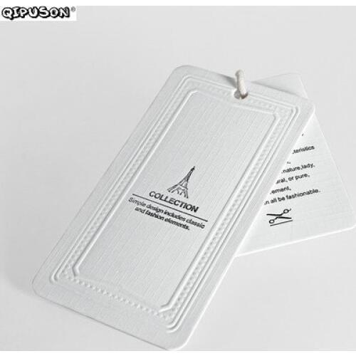 PK020 Customized print clothing tag brand name logo printed paper swing hang tag/OEM tags labels/ paper price labels tags