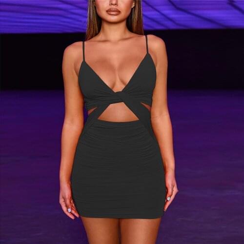 New Sexy V-Neck Low-Cut Sling Bag Hip Dress Womens Casual Wear 2021 Elegant Party Beautiful Plus Size Temperament Commute