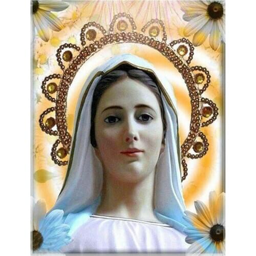 Full Square round Diamond Painting Maria diamond Picture of Rhinestones Diamond Embroidery full display Mosaic religion icon art