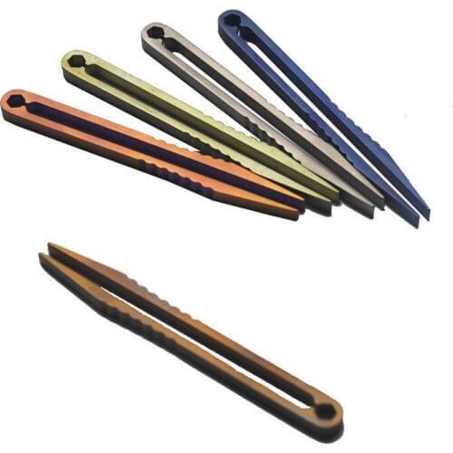 1PC Portable Ultralight Titanium Alloy Pelican One-piece Tweezers Elastic Clips EDC Camping Kit Outdoor EDC Multifunction Tools