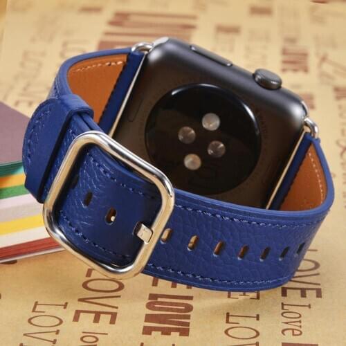 Natural Genuine leather loop band for Apple watch 42mm 38mm Women Men Sport strap for iwatch series 4 3 2 1 40mm 44mm Wrist band
