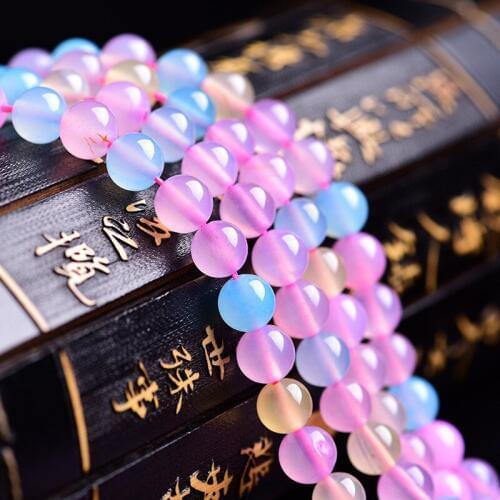 RONGQING 6mm 8mm 10mm 12mm Natural Morgan Stone Scattered Loose Beads for DIY Jewelry Making Necklace Earring Spacer Beads