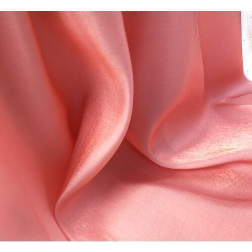 True filar silk linen low thin section super soft drape candy orange fine luster fashion fabrics of flax hanfu cloth