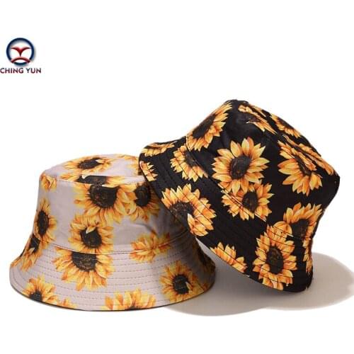 New Hat spring and summer fashion sun flower double-sided wear Leisure beach fisherman hat men and women outdoors sunshade hats