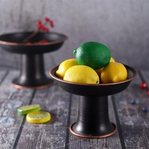 Nordic Vintage Creative Iron Snack Dish Tableware Dessert Plate Cake Stand Dinner Plate Home Bread Nut Dried Fruit Tray Gift