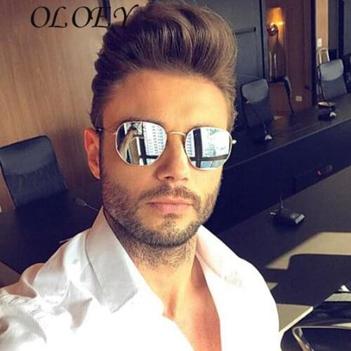 Men Sunglases Hexagon Sun glasses NEW Women Metal Frame Fishing Glasses Gold tea Eyewear lentes de sol hombre okulary UV400