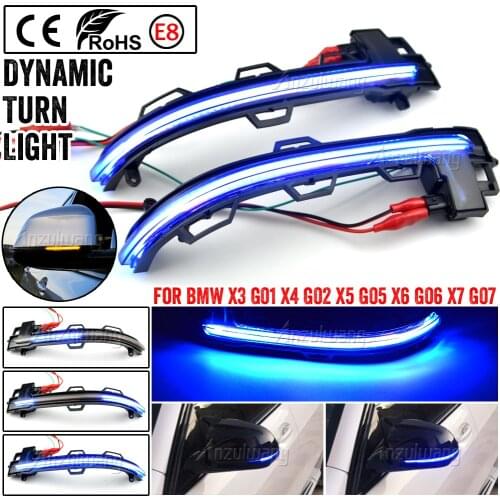 2X LED Dynamic Turn Signal Light Yellow Flowing Water Blinker Flashing Indicator For BMW X3 X4 X5 X6 X7 G01 G02 G05 G06 G07