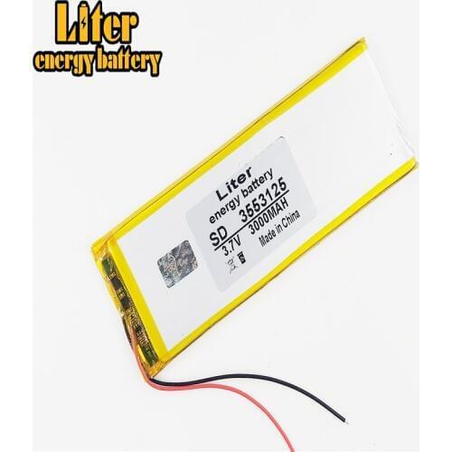 3.7V 3000mah 3553125 Universal Li-ion battery for tablet pc 7 inch 8 inch 9 inch Mp4 Mp5 GPS E-Book powe