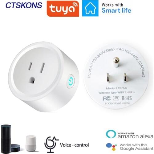 Wifi smart plug socket Tuya smart life APP Remote Alexa Google control US standard AC 110V 220V home power electrical plug