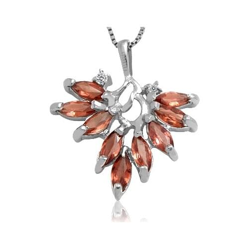 CoLife Jewelry Dazzling Garnet Pendant for Party 2.5mm*5mm Natural Garnet Necklace Pendant Solid 925 Silver Garnet Jewelry