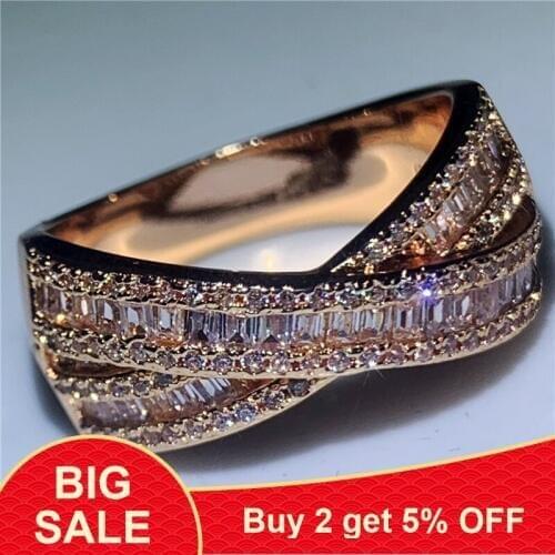 Cross Promise ring 925 Sterling silver T shape AAAA cz Vintage Engagement Wedding Band Rings for women Bridal Finger Jewelry