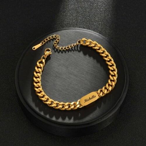 Custom Baby Name Bracelets Gold Stainless Steel Adjustable Cuban Toddler Child ID Bracelet Personalized Girl Boy Birthday Gifts