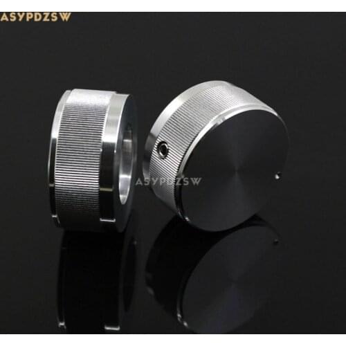 1 PCS 35*16 stripe full Aluminum Volume knob amplifier knob High-gloss silver