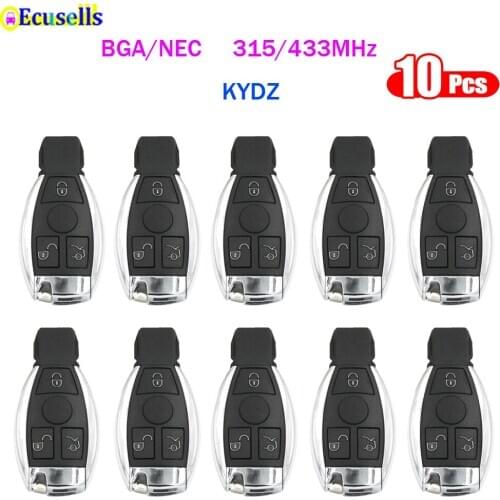 10PCS/LOT Smart keyless entry Remote Key fob 3 Buttons 315MHz 433mhz for Mercedes-Benz 2000+ support BGA/NEC with battery holder