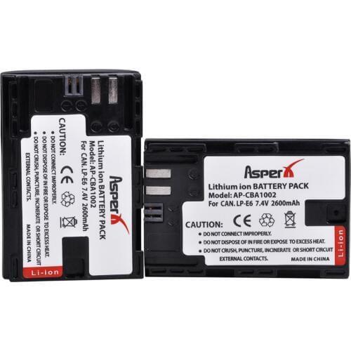 2pcs For Canon LP-E6 LP E6 LP-E6N 2600mAh Camera Batteria For Canon EOS 5DS R 5D Mark II 3 5D Mark III 6D 7D 60D 60Da 70D LP E6