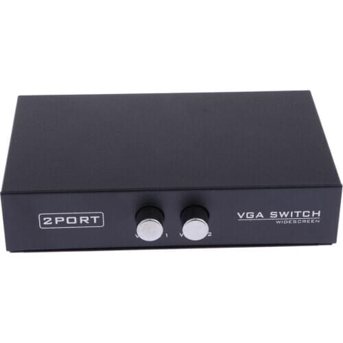 2 In 1 Out 2 Ports VGA Switch Selector Box For PC TV projector