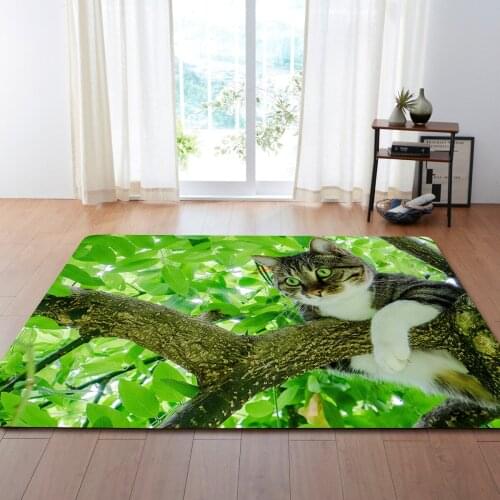 3D Cartoon Cat Animal Carpets For Living Room Bedroom Area Rugs Kitchen Non-slip Mats Flannel Rug Room Carpet Soft Kids Floor