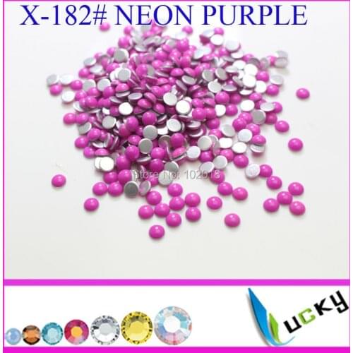 4320PCS 3mm 4mm 5mm 6mm half round shape KOREAN hotfix epoxy flatback pearl perfect look neon purple