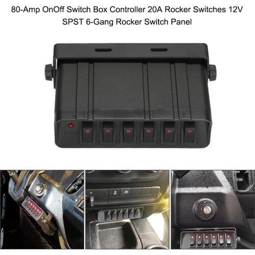 80-Amp On/Off Switch Box Controller 20A Rocker Switches box 12V SPST 4/6-Gang Rocker Switch Panel