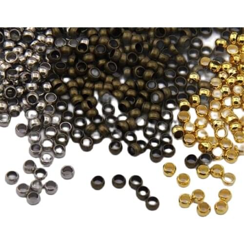 500pcs 2/2.5mm Metal Mini Spacer Beads for DIY Jewelry Making Findings Bronze Gold Color End Beads Wholesale Supplies