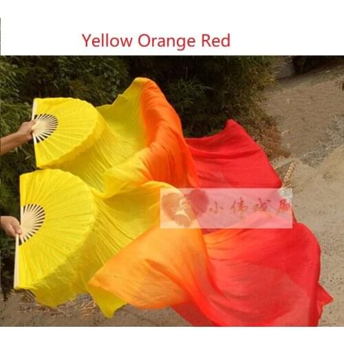 One piece Silk Long Belly Dance Fan Stage Performance Props Dancing Silk Bamboo Fans Hand Dancer Practice Show Accessory D-0293