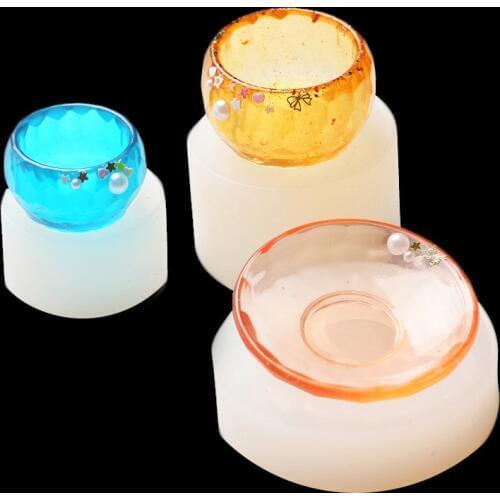 Handmade Bowl Container Dish Crystal Silicone Mold Crafts Aroma Plaster Tray Molds For Office Decoration Gypsum Mould