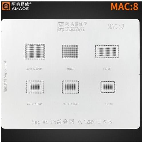 For MacBook A1706 A1932 A1534 2015/2016 A1989 A1990 A2159 Wi-Fi WIFI/BT chip wifi IC BGA Stencil reballing Tin Template