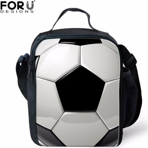 FORUDESIGNS Women Men Travel Thermal Food Picnic Lunch Bags Footballs Thicken Lunch Box For Student School Lunchbox Cooler Bag