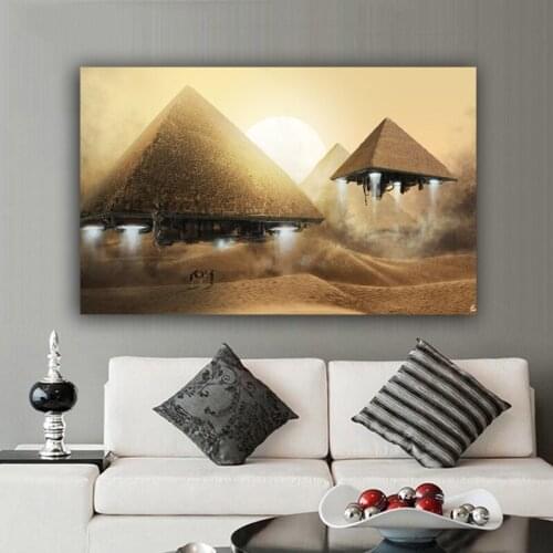 Canvas Painting Floating Pyramid Egypt Posters And Prints Decorative Painting Wall Pictures For Living Room Framework Artwork