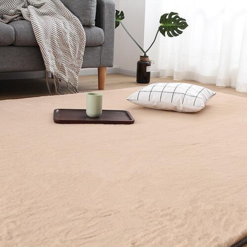 Artificial Rabbit Fur Carpet Rectangle Decor Faux Mat Seat Pad Plain Skin Fur Plain Fluffy Area Rugs Washable Home Textile Rug
