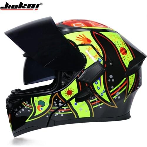 Motorcycle Capacete Casco Motorcycle Helmet Flip Up Motocross Helmets Men Full Face Moto Helmets Moto with Doublel Lens