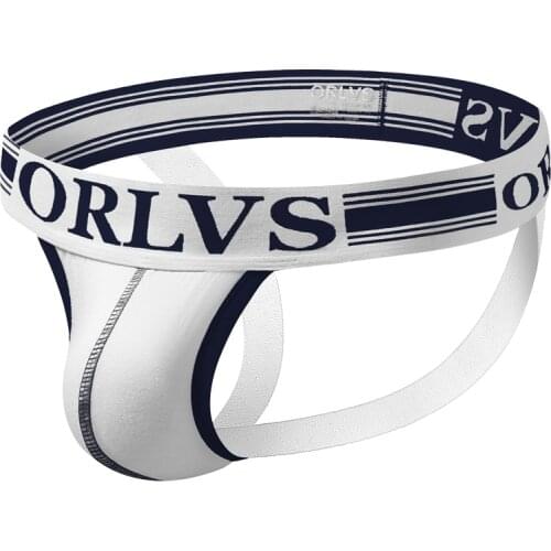 2020 ORLVS Brand Mens Erotic Gay Underwear Breathable Front Cotton Thongs Pouch Panties Double Band Bikini Briefs OR160